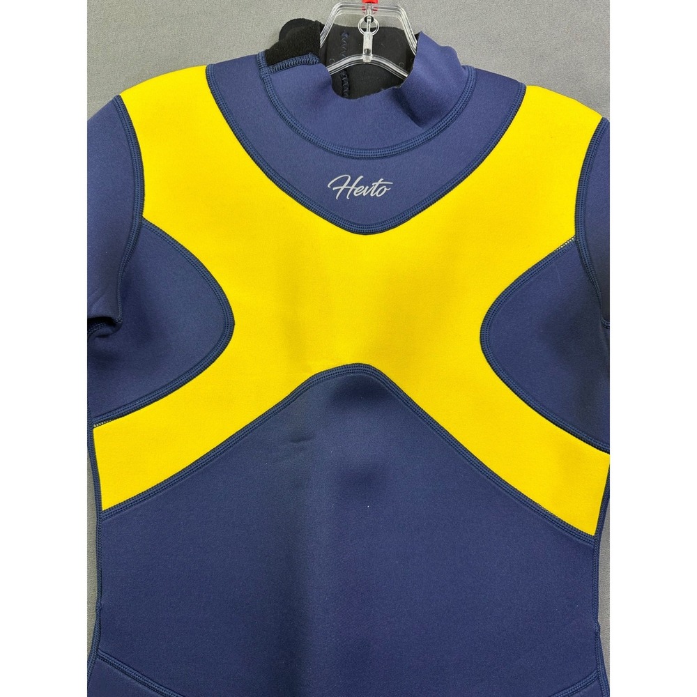 Hevto Wetsuit Blue Yellow Neoprene Full Body Scuba Diving Surfing‎ Suit NWT